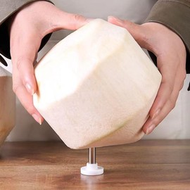 Leewoth - Perforadora de coco de acero inoxidable con coco, fácil y práctica, herramienta de apertura de coco con cocos blancos pelados