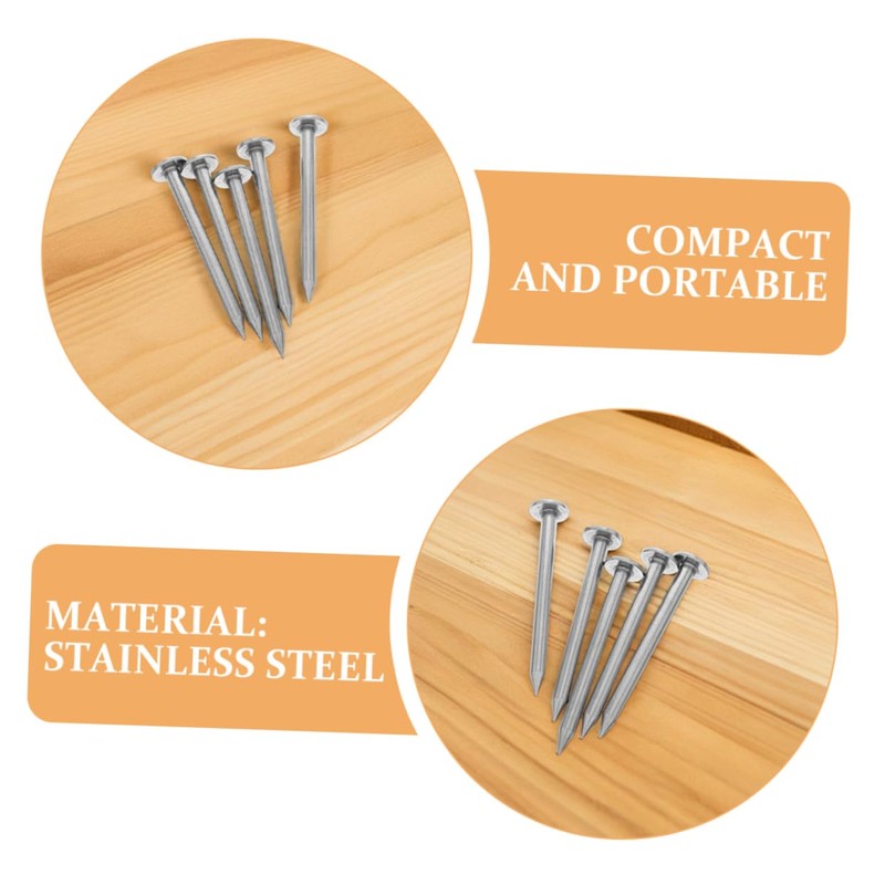 Abaodam 6pcs Heavy Duty Stainless Steel Survey Markers Durable Flat