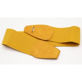Van Der Rich ® - Obi Belt Elastic Stretchy Width 7 cm - Women, mustard