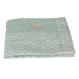 roba Lil Planet Baby Blanket 80 x 80 cm - for Girls and Boys - Organic Cotton - Terry Dots Motif - GOTS Certified - Frosty Green