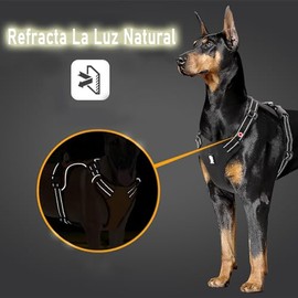 KAREN Arnés para Perro Mediano Grande Pequeño, Ajustable Anti Tirones Arnés Táctico de Entrenamiento para Perro,Reflectante Resistente para Caminar Viajar Entrenar Perros Accesorios(Nergo, XL)