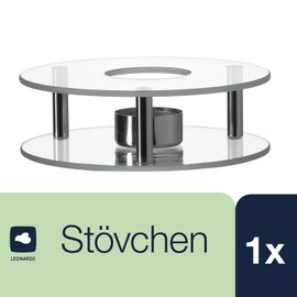 Leonardo 025521 - Scaldino - Stövchen - Glas & Edelstahl - für sämtliche Teekannen geeignet