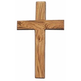 Holy Land Market Wall Cross-Olive Wood-Plain-8 In.