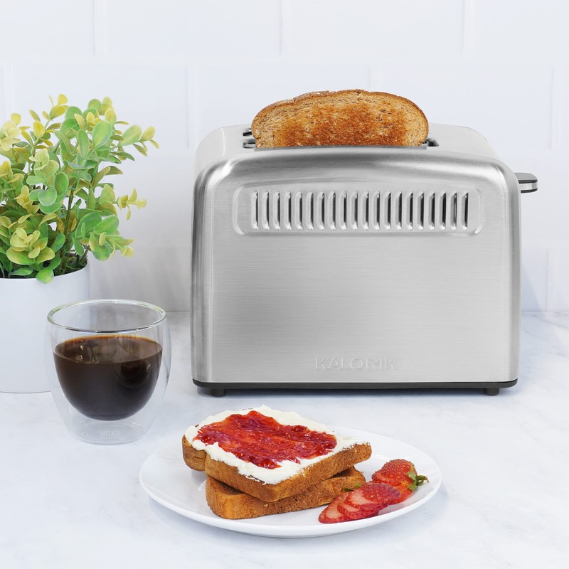 Kalorik Touchscreen Toaster 2-Slice with Extra-Wide Slots, Rapid Toasting Technology