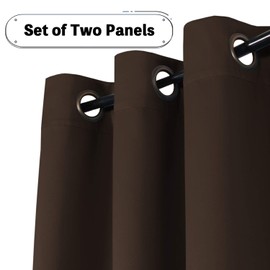 Turquoize Brown Thermal Insulated Blackout Curtains - 63 Inch Length Grommet Top, 2 Panels Set, Room Darkening for Bedroom & Living Room, 52 x 63 Inches
