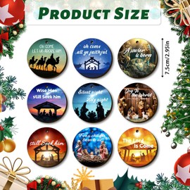 36 Pcs Nativity Scene Christmas Tree Ornaments Religious Wooden Xmas Tree Hanging Decorations Christian Faith Ornaments for Christmas Tree Farmhouse Holiday Religious Decor