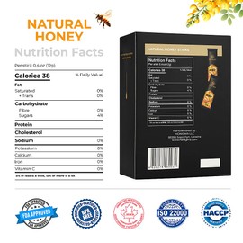 HONIGMA® Pure Ukrainian Acacia Honey Sticks – Deliciously Sweet – Sustainably Sourced – 50 Count (12g Each) – Natural Energy Snack – Bursting with Flavor & Health Benefits (Pack of 2)
