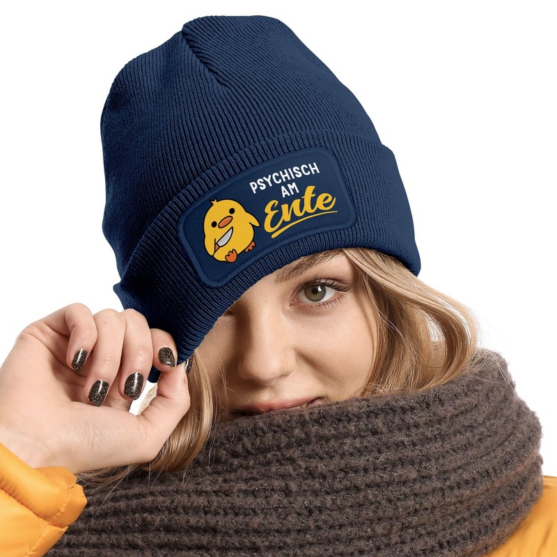 MoonWorks® Women's Beanie Patch Knitted Hat Saying Meme Funny Psychic