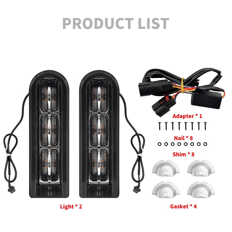 HDBUBALUS Saddlebag Accent LED Insert Saddlebag Filler Support Tail Brake
