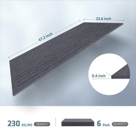 UMIACOUSTICS 6 PCS Sound Proof Panels,47.2 x 23.6 Inches Flame Retardant Sound Absorbing Panels,Decorative Acoustic Panels in Art Curve Shaped Moonlight Grey Color