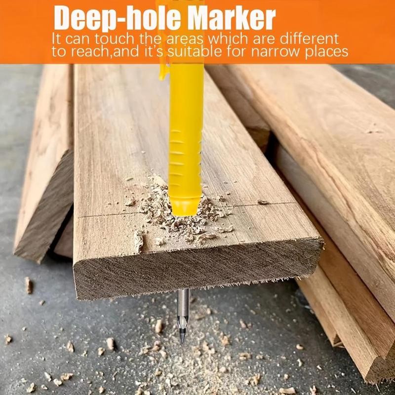 Deep Hole Solid Carpenter Pencil Set, Including 2 Counts Pencil