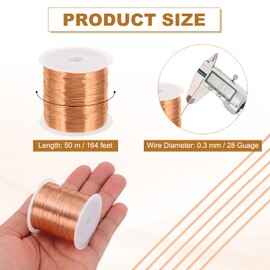 PATIKIL 28 Guage/ 0.3 mm 328 Feet Jewelry Craft Wire, Copper Beading Wire with Plier for Beading Jewelry Making Supplies Earrings Bracelets Accessories Sculptures Gardening, Red Copper