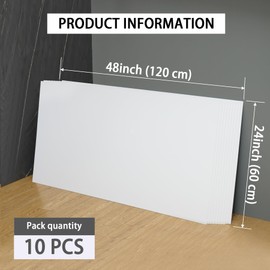 Trimold White Smooth Drop Ceiling Tiles, Easy Drop-in Installation PVC Panels, Waterproof, Reusable & Fire-Rated, No Sag and Breakage, 10-Pack of 2ft x 4ft Cover 80 Sq.Ft