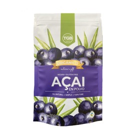 TGB SUPERFOODS | Açaí Berry en Polvo Orgánico | 100% Puro | Superalimento Natural, Vegano y Gluten Free | Aporte de Vitaminas y Minerales | Promueve la Energía y una Mejor Digestión | Contenido 100 g