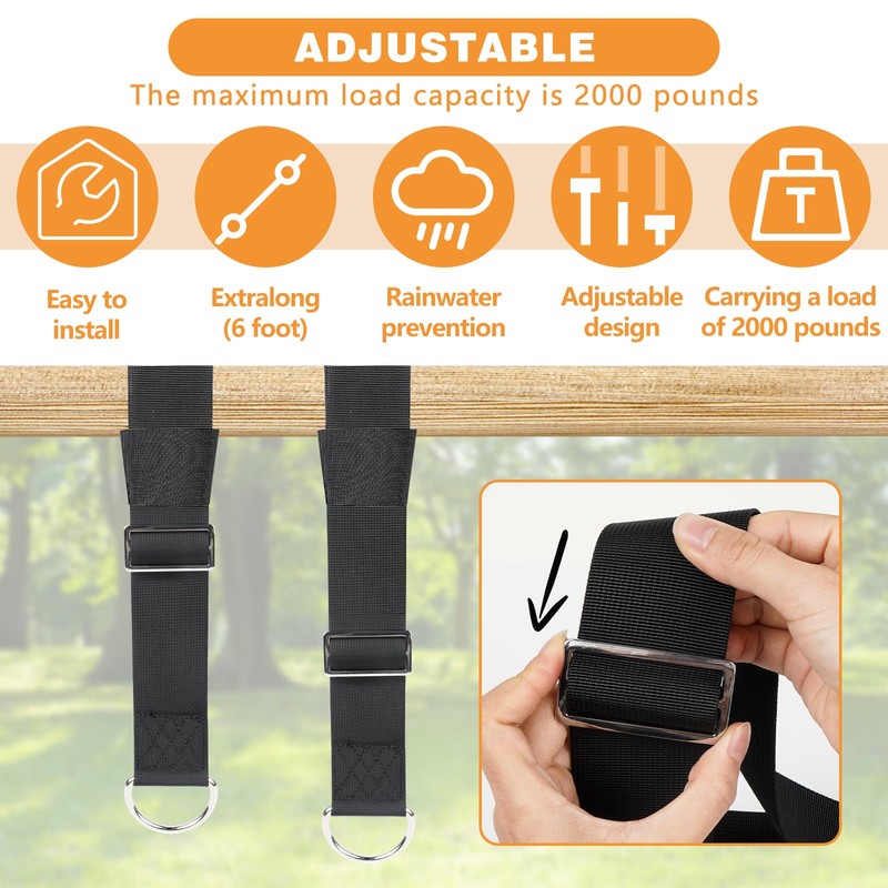 DONILIGA Adjustable Tree Swing Hanging Straps and Hammock Hanging Straps