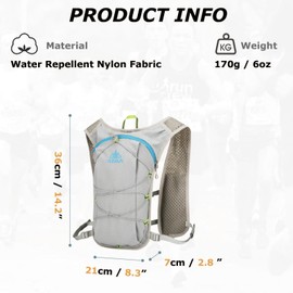 YAPJEB Lightweight Hydration Pack Backpack Vest, Optional 1.5L 2L BPA Free Water Bladder - Leakproof Breathable for Running Hiking Cycling Climbing Marathon Camping for Men and Women