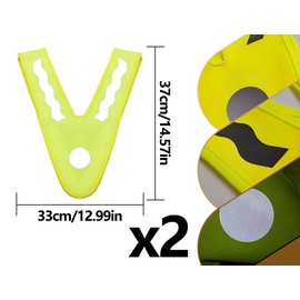 Emezddo Pack of 2 Children's High Visibility Vest, Lightweight V-Shape Children's Safety Vest, Reflective Collar Safety Vest, Universal Reflective Vest, Signal Collar Light Vest, for Children Adults