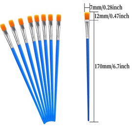 DOMMARE 30Pcs Small Paintbrush Kids Flat Nylon Hair with Wooden Handle Acrylic Oil Watercolor Painting Brushes Bulk for Children and Adult