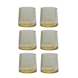 Creative Co-Op Modern, Set of 6, Chartreuse Drinking Glass, Yellow