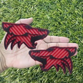 Badge Addictz Coyote Emblem Badges Purple Eye Red Carbon Fiber Set Of (2) Custom New