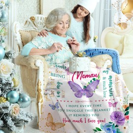 Zvzmzy Memaw Blanket 60"x 50" - Memaw Gifts for Mother's Day - Mothers Day Memaw Gifts - Gift for Memaw Birthday - Memaw Presents for Grandma from Grandkids