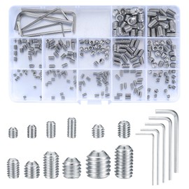 240 Pcs Set Screws Assortment Kit (M3,M4,M5,M6,M8) with Allen Keys