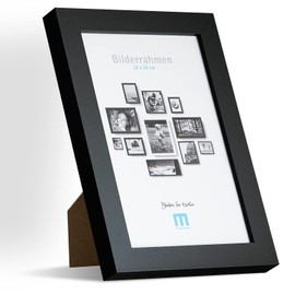 Timeless Modern MDF Black Picture Frame for 10 x 15 cm Small Photos and Pictures Includes Acrylic Glass Protector Suitable as a Table Stand and for the Wall, Portrait or Landscape Format