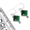 Jeweloporium 925 Sterling Silver Earring for Women Green Real Malachite