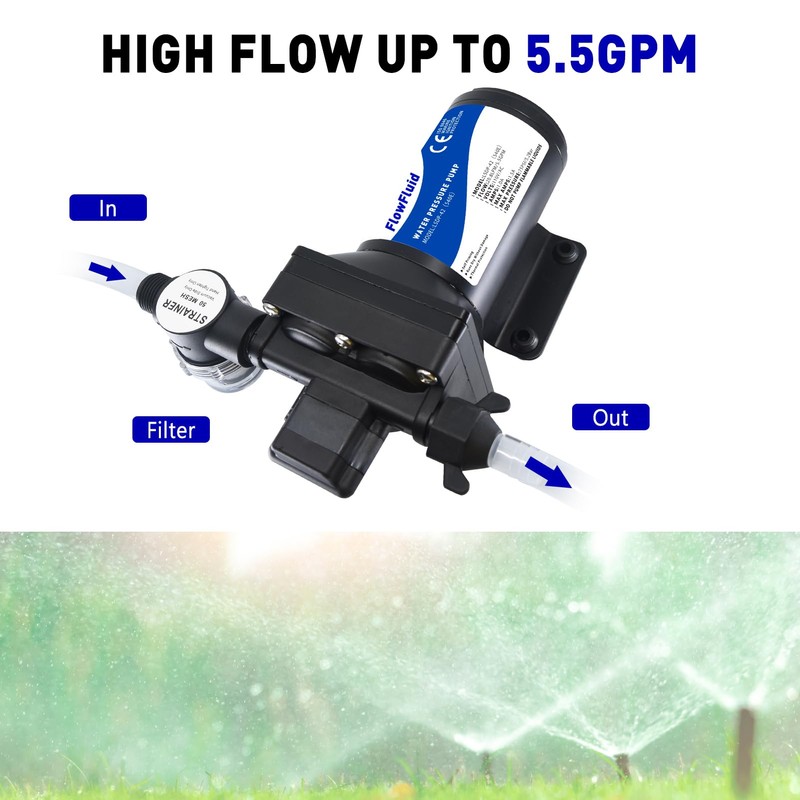 Water Pressure Booster Diaphragm Pump 110V AC for House,70PSI 5GPM