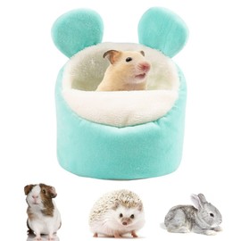 Mini Guinea Pig Bed Warm Hamster Rabbit Cave Beds Cozy Animal House with Removable Pad Soft Hideout Cage Winter Nest Accessories for Small Animal Guinea Pig Ferret Rats Hedgehog Chinchilla Bearded