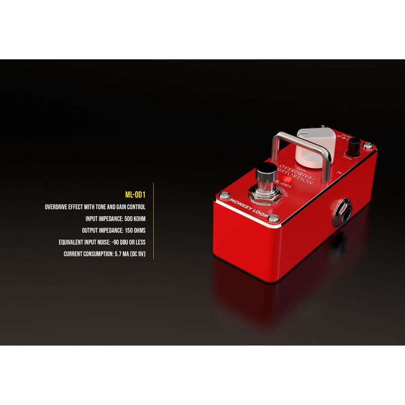 Monkey Loop ML-OD1 Pedal Efecto Overdrive para Guitarra