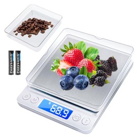 JOPHEK Digital Kitchen Scale, 3 kg/0.1 g Kitchen Scales Electronic with 6 Units of Measure, Mini Food Scale, LCD Display, Precision Scale, Digital Scales for Ingredients, Jewellery, Baking Ingredients