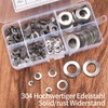 300 Pcs Stainless Steel Washers, M3 M4 M5 M6 M8