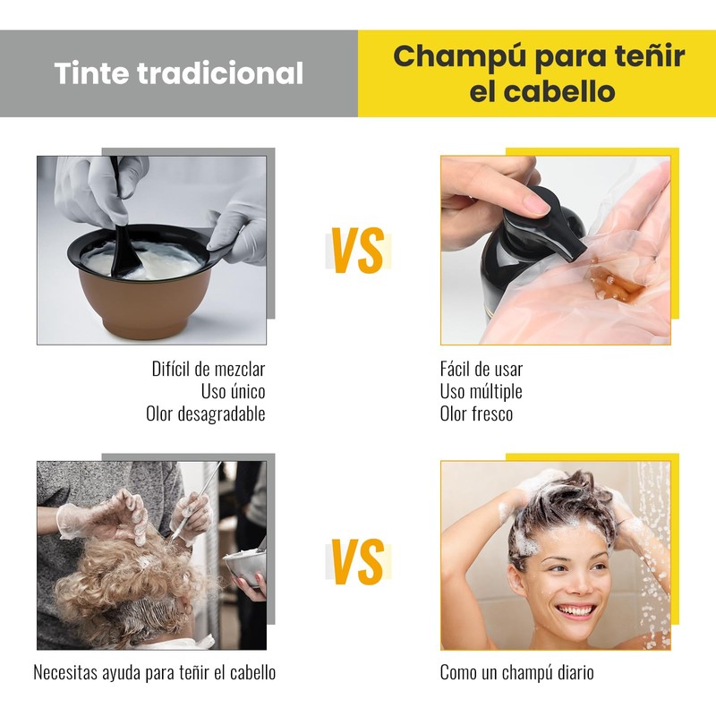 Hair Dye Shampoo for Gray Hair, Hair Coloring Shampoo for