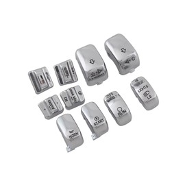 GZDLMoto Chrome Hand Control Switch Housing Caps for Harley Touring Street/Electra Glide FLHT FLHTC FLHX 1996-2013 Motorcycle 10 pcs Hand Control Switch Housing Buttons Caps