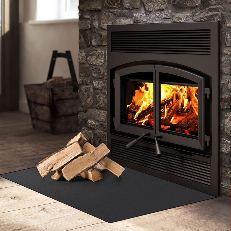 Tirifer Fireproof Fireplace Hearth Mat, Fireplace Hearth Rug, Fire Resistant