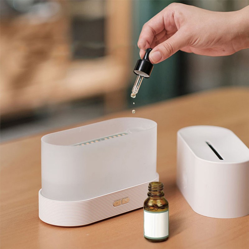 Essential Oil Diffuser Flame Light Aromatherapy Humidifier Quiet Operation USB