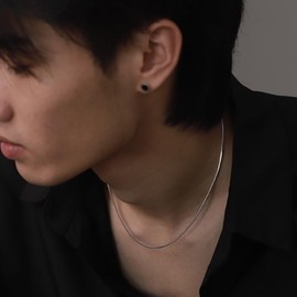 Tasiso Cross Necklace, Men's, Popular, Hypoallergenic, Cross, Men's Snake Necklace, Stylish Accessory, Surgical Stainless Steel, Simple, Everyday Use, Thin, Birthday Gift, Copper, Zircon