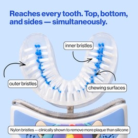 Autobrush Cepillo de dientes eléctrico para niños, solo aceptado por ADA, cepillo de dientes en forma de U, clínicamente probado hasta 5.1 veces mejor limpieza, 30 segundos, cobertura de boca completa