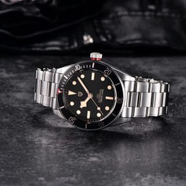 Pagani Design 1671 Men's Automatic Mechanical Watches NH35A Self-Winding Movement Stainless Steel 100m Waterproof Luminous Fashion Business Wristwatch Date (Black-V2)