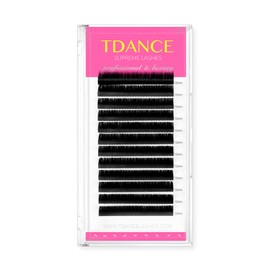 TDANCE Premium CC Curl 16mm Semi Permanent Individual Eyelash Extensions 0.05mm Thickness False Mink Silk Volume Lashes Extensions Professional Salon Use(CC,0.05,16mm)