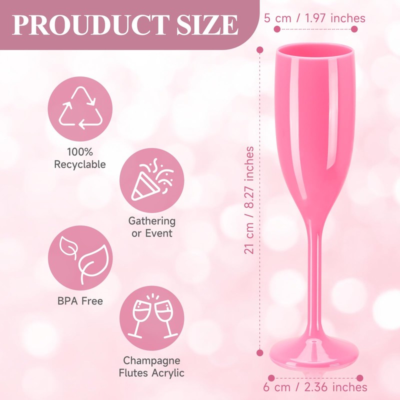 XUWAIDSGN Champagne Flute Acrylic Champagne Glasses Wedding Toasting Champagne Flute