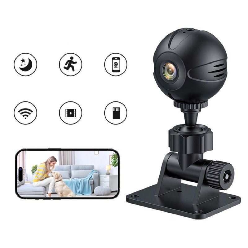 Small WiFi Camera 1080P HD Night Vision Motion Detection 360