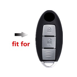 Happyit Zinc Alloy Car Key Cover Fit for Nissan Qashqai Juke J10 J11 X-Trail T31 T32 Kicks Tiida Pathfinder Infiniti Q50 Keyless Accessories (A, Silver)