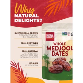 Natural Delights Fresh Medjool Dates, Whole, 8 oz (227 g)