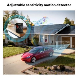 HOSMART 1/2 Mile Long Range Wireless Driveway Motion Alarm System Outdoor Weatherproof Motion Sensor & Detector (1 Base Receiver and 1 Tan Sensor)