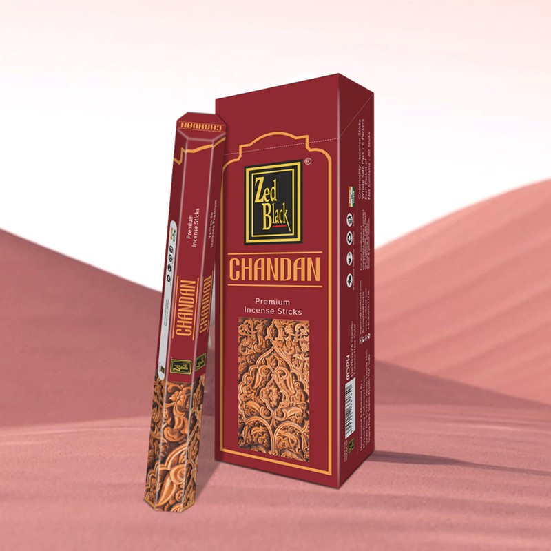ZED BLACK Z015 Chandan Incense Sticks, 20 Sticks x 6