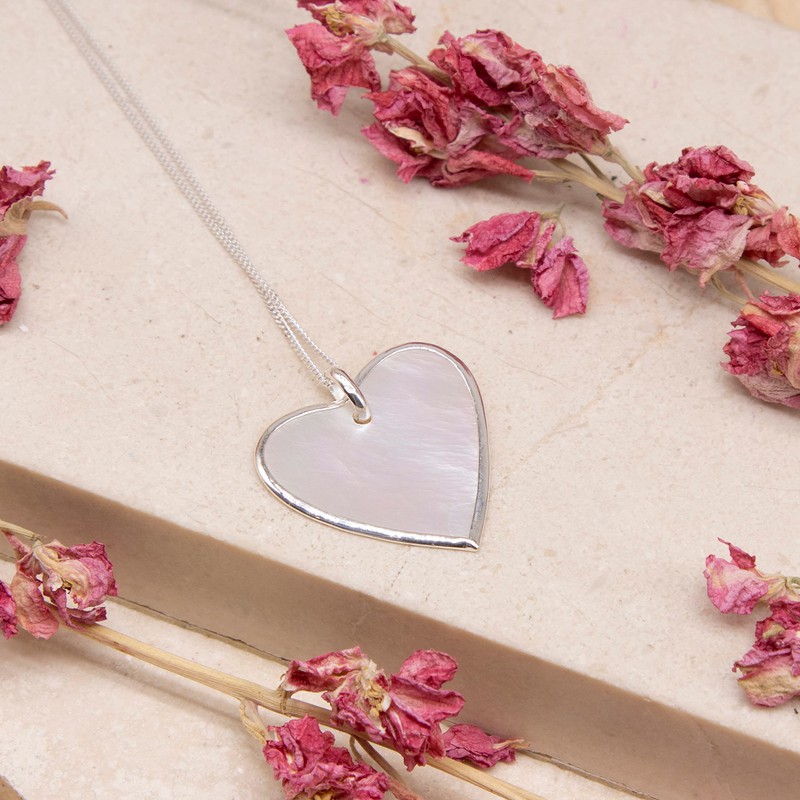 Tuscany Silver Women's Sterling Silver Mother of Pearl Heart on