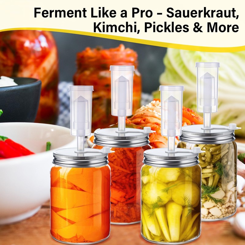 Yiyiring 8 Set Fermentation Kit for Wide Mouth Mason Jar