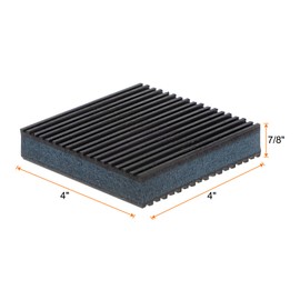 sourcing map 4pcs Rubber Anti Vibration Pads 4" x 4" x 7/8" Isolation Vibration Absorbing Pad Damping Mat Anti-Skid Noise with EVA Center for Air Compressor Conditioner Treadmill Washer